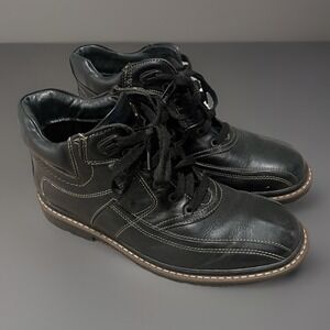 BATA Boots Mens 41 Size 8 Water Resistant Black Leather